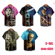 Fashion Printed Shirt 3D Shirt Lapel Short Sleeve Shirt Men S~5XL Casual Loose Wear