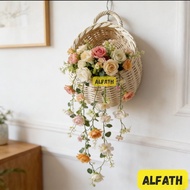 12cm Mini Rattan Wall Pot Aesthetic Woven