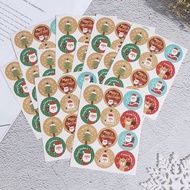 [SG Seller] 48pcs Christmas Gift Stickers Merry Christmas round packaging sticker Sealing Labels Baking Gifts Presents