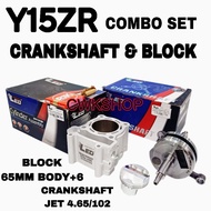 Y15ZR CRANKSHAFT BLOCK COMBO SET JET 4.65/102 SPEC 65MM BODY +7MM LEO COMBO SET