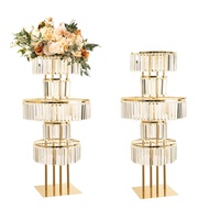 Wedding Props Round Flower Arrangement Main Table Decoration Crystal Pendant Flower Stand Stage Wedd