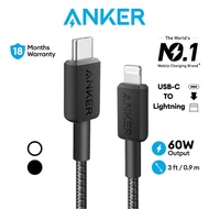 Anker 322 PowerLine USB C to Lightning Cable 60W iPhone Cable Braided Nylon Fast Charging Cable for iPhone, iPad (A81B5)