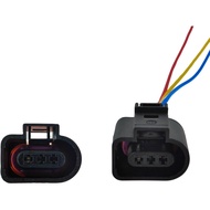 Oil Level Sensor Connector 3 Pin Wiring Harness Compatible with VW Passat B5 Audi A6 A4 Bora Golf Je