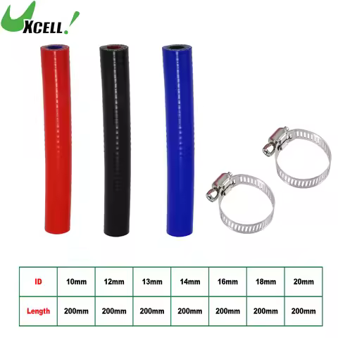 UXCELL 10mm 12mm 13mm 14mm 16mm 18mm 20mm ID Car Straight Silicone Hose Coupler Intercooler Tube wit