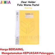 Map Clear Holder Folio 20 Pocket Warna Pastel / Album Kertas isi 20 Lembar / Katalog Ijazah - Akte -