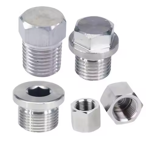 1/8"-2" BSPT BSPP NPT M8-M36 Metric Thread Male 304 Stainless Steel Pipe Countersunk End Plug Hex So