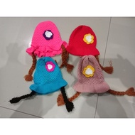 Hair beanie/baby hair beanie/braided beanie/flower braid beanie/baby hat/baby girl beanie