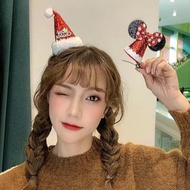 聖誕頭飾 髮夾 米妮 聖誕帽