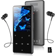 AGPTEK 128GB MP3 Player with Bluetooth 5.4, M6 2.4 inch Music Player with One-Click Recording, Built