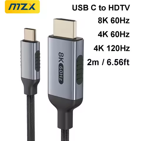 MZX 8K/4K 60Hz USB C to HDMI-Compatible HDTV Cable Converter 3.28/6.56/9.8ft 1m/2m/3m 120Hz Type Cor