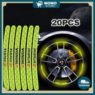 20Pcs Stiker Pelak Roda Mobil Motor Sepeda / Stiker Velk Reflektif /
