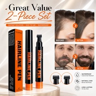 MLSMILE 2-Piece Value Set – Dual-Edge Hairline Stamp Pen, Waterproof & Sweat-Proof, Natural Root Fil