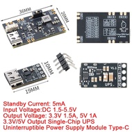 5pcs/2pcs 3.3V 5V Output Microcontroller UPS Uninterruptible Power Supply Module 1.5A/1A Lithium Bat