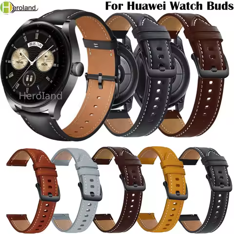 Leather Watchband Strap For Huawei Watch Buds Smart Wristband Bracelet For Huawei watch3 pro new Rep