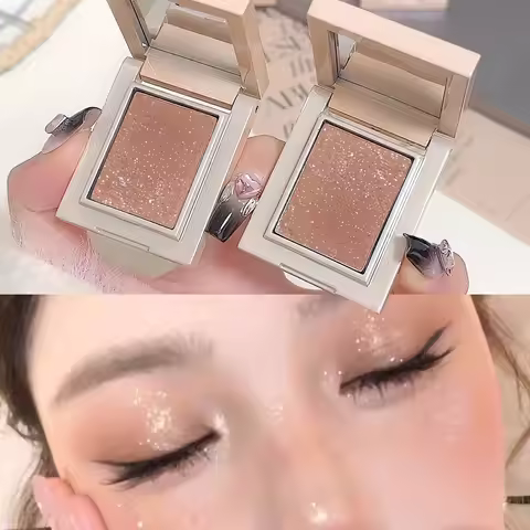 Diamond Monochrome Highlighter Eyeshadow Palette Multi-purpose Peach Pink Brighten Eye Shadow Fine F