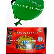 Solid Dish Parabola Nex Lengkap plus Receiver Nex Parabola Merah