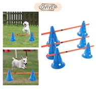 [LOVIVER] Hurdle Cones Course Obedience Jump Hoop Pole Equipment Agility Slalom Training