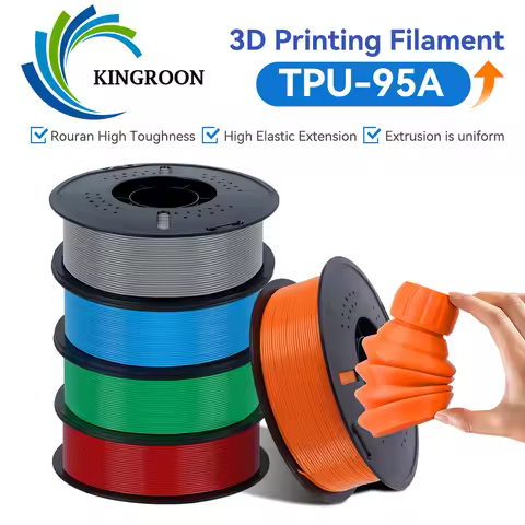 KINGROON 5KG/11LBS Flexible TPU Filament 1.75mm 95A for 3D Printer SPOOL Plastic Rubber Material 3D 