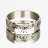 波蘭硬幣戒指 10 茲羅提 1975 年男士硬幣戒指 女士硬幣戒指