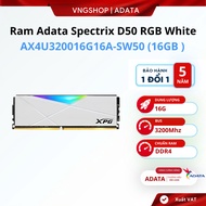 Ram Adata Spectrix D50 RGB White 16GB (1x16GB) DDR4 3200Mhz - P/N: AX4U320016G16A-SW50 -