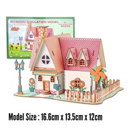 Wooden Puzzle 3D SUN FLOWER HOME - 3D House-Shaped Wooden Puzzle - B-032 - Pazel