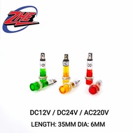 AC220V DC12V DC24V MB-238 MINI NEON LAMP INDICATOR LAMP PILOT LAMP ( RED / GREEN / YELLOW ) PILOT LA