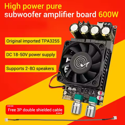 DC18~50V ZK-6001 Audio Amplifier Board Mono 600W HiFi Sound Quality TPA3255 Amplifier Module Frequen