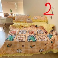 Bộ chăn ga gối đũi bèo Hàn Quốc loại 1 set 4 món chăn chần hè mền chần hè