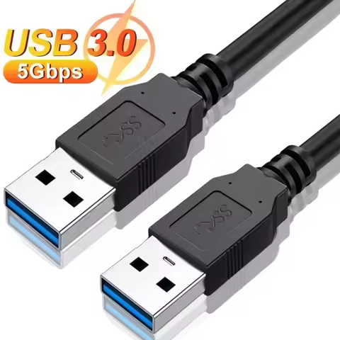 USB 3.0 to USB 3.0 Male Extension Cable Dual USB A Cord For Hard Drive DVD Player Laptop Cooler High