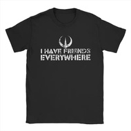KEMEJA SAYA I Have Friends Anywhere T-Shirt Andor Cotton Casual T-Shirt Men's Casual T-Shirt Short S