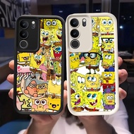 Q-73 spongebob Black white Case for VIVO IQOO Z9 Y200 U5X T3 Y300 Y19S Pro Lite 5G