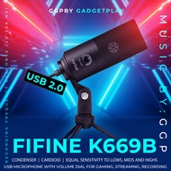 ไมค์เสียงดี ไมค์ราคาถูก Fifine K669B USB Microphone Metal Condenser Recording Microphone for Lapt000