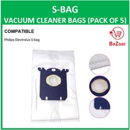 Compatible Philips Electrolux S-Bag Vacuum Cleaner Storage Dust Bags 5 pcs. Pack Disposable Non-woven S Bag