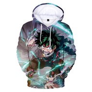 เสื้อสเวตเตอร์แฟชั่นสำหรับลำลองแขนยาว,เสื้อฮู้ดพิมพ์ลายลายอนิเมะ My Hero Academia Deku 3D ใส่ได้ทั้ง