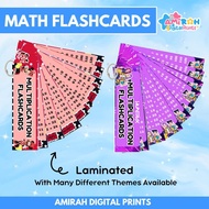 MATH TABLES LAMINATED FLASHCARDS I ADDITION I SUBSTRACTION I MULTIPLICATION I DIVISION