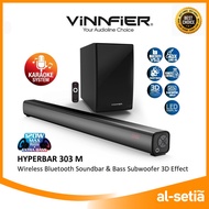 VINNFIER HYPERBAR 303 M WIRELESS BLUETOOTH SOUNDBAR & BASS SUBWOOFER  - REMOTE CONTROL | FM RADIO | 
