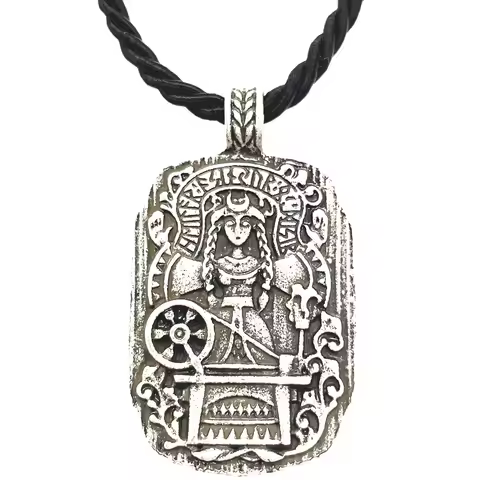 Frigga Goddess Of Fate Runic Runes Amulet Witch Compass Pendant Viking Necklace Wicca Witchcraft Wom