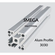SMEGA Aluminium Profile Series 3030 [1PCS = 500/1000/1500/2000/2500/3000mm] 工业铝型材