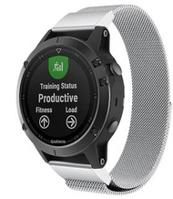 GARMIN代用米蘭尼斯磁吸式金屬錶帶 GARMIN 745 935 945 955 solarfenix /5/6/7solar instinct venu GARMIN watch straps 