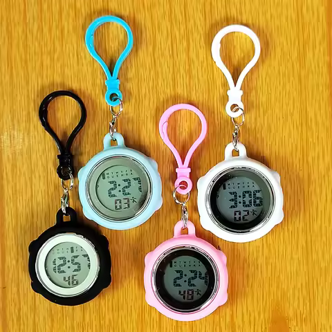 Multifunctional Electronic Digital Pocket Watches Unisex Nurse Doctor Hanging Carabiner Keychains St