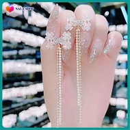 Bông tai hình nơ tua rua sang trọng - bong tai bong tai nu MF983 tua rua bông tai giả hoa tai mạ vàn