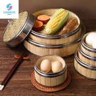 MLINX Bamboo Steamer Bao Buns Gift Idea Bamboo Lid Steam Basket Kitchen Gadget Chinese Food Steamer