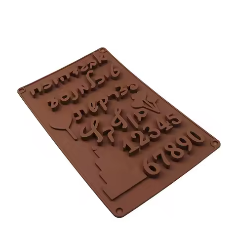 3D Hebrew Letters Silicone Mold Alphabet Chocolate Numbers Mold Cake Fondant Baking Form Cake Decora