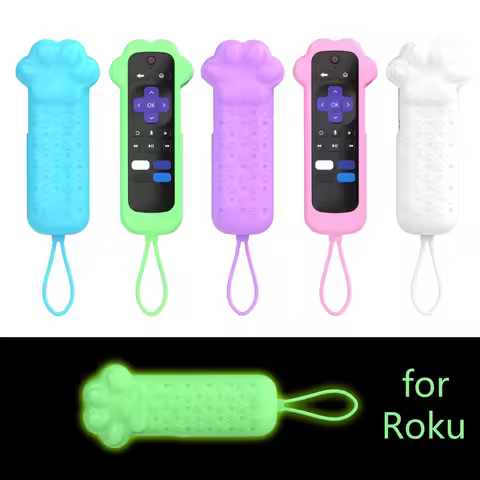 Cat Paw Design Silicone Remote Control Cover Case for Roku TV TCL HISENSE Express HD Streaming Stick