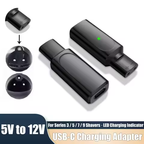Portable USB-C Shaver Charger Converter For Braun Series 3 5 7 9 Electric Razor 12V Adapter Travel R