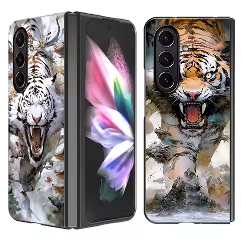 Back Phone Cover Case for Samsung Galaxy Z Fold 7 6 5 4 3 ZFold7 ZFold5 ZFold3 ZFold4 ZFold6 Animal 