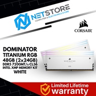 CORSAIR DOMINATOR TITANIUM RGB 48GB (2x24GB) DDR5 7200MT/s CL36 INTEL XMP MEMORY KIT WHITE - CMP48GX