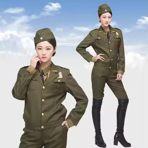 Military Cosplay Officers Women TV Film Costume China 1920s-1940s Uniform Officer Clothing Commander