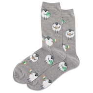 Women's Fuzzy Irish Sheep Socks 1 Pair, Grey Heather, Women's 9-11 Shoe