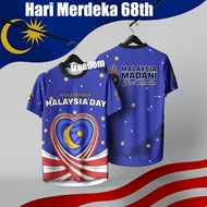 2026 Malaysia 68th Independence Day T shirt full sublimation quick dry Jersey Oversized Streetwear M